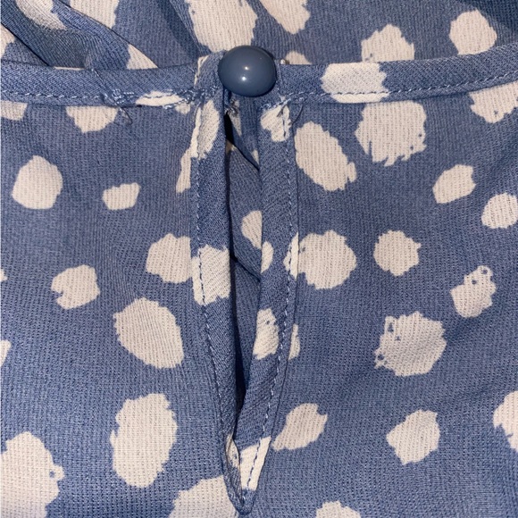 Pretty Garden Blue with White Polka Dot Long Dress Size Large - Picture 6 of 7